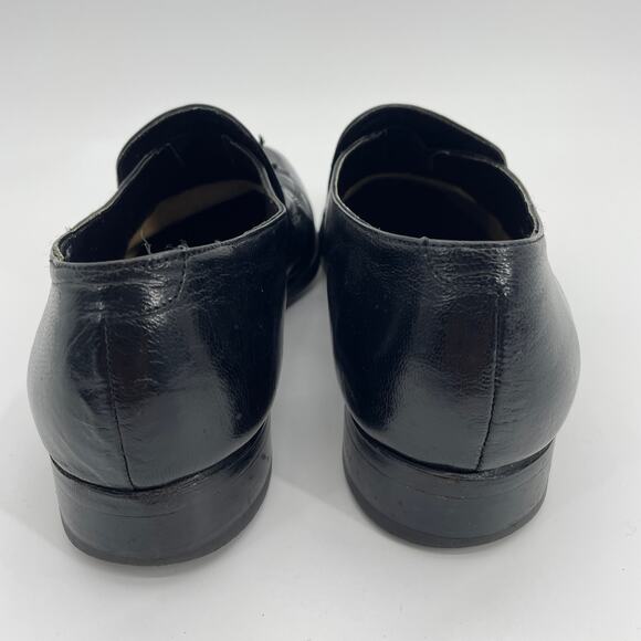 FLORSHEIM Mens Dress Shoes Size 9.5  Black Leather Slip On Loafer Tassel [FLAW] - Picture 5 of 10